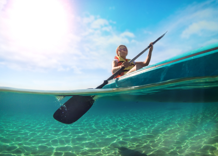Kayak fahren auf Ibiza
